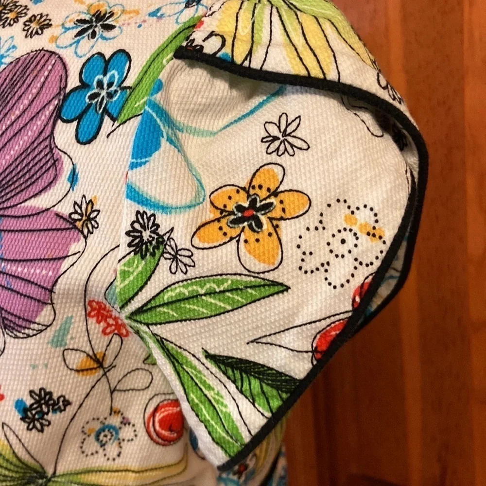 600 West Floral Capped Sleeve Slight Fit & Flare Flare/Summer Dress Casual Sz 8 - Picture 8 of 16